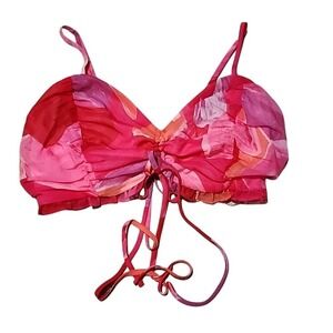 Vestique Gabby Crop Top L Multicolor Sleeveless Strappy Beach Tropical Y2K